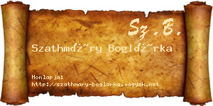 Szathmáry Boglárka névjegykártya